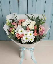 Букет цветов из:  Розы, Лизиантусы и Хризантемы в Колодкино