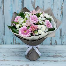 Букет цветов из:  Герберы, Альстромерии и Хризантемы #REPLACE_PRED# Колодкино