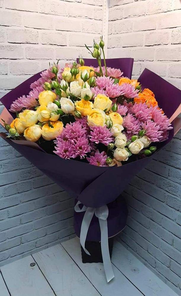 Букет цветов из: Хризантемы и Розы в Колодкино