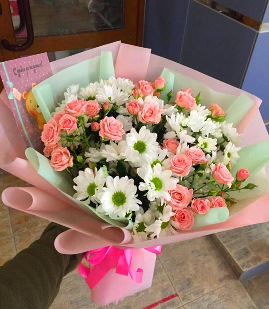 Букет цветов из: Розы и Хризантемы в Колодкино