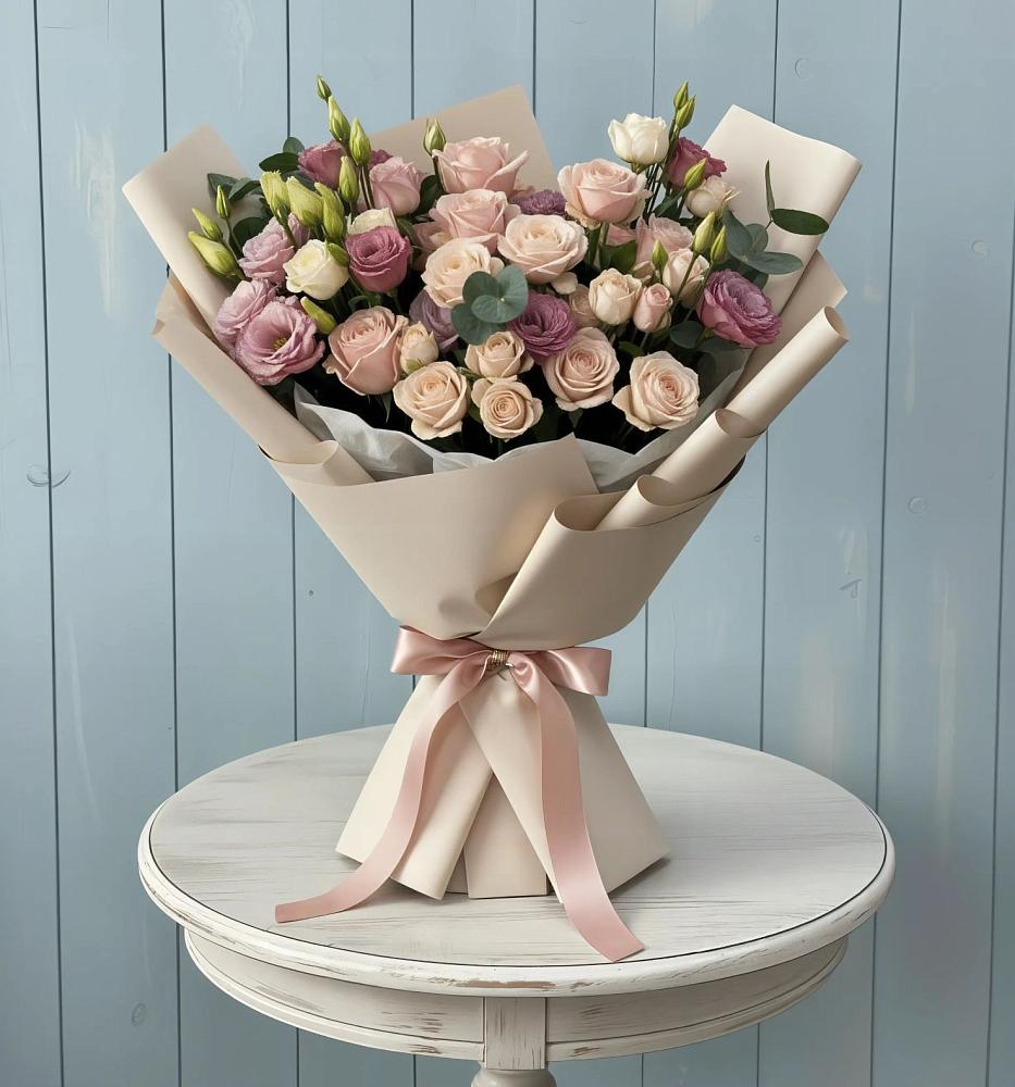 Букет цветов из: Розы и Лизиантусы в Колодкино