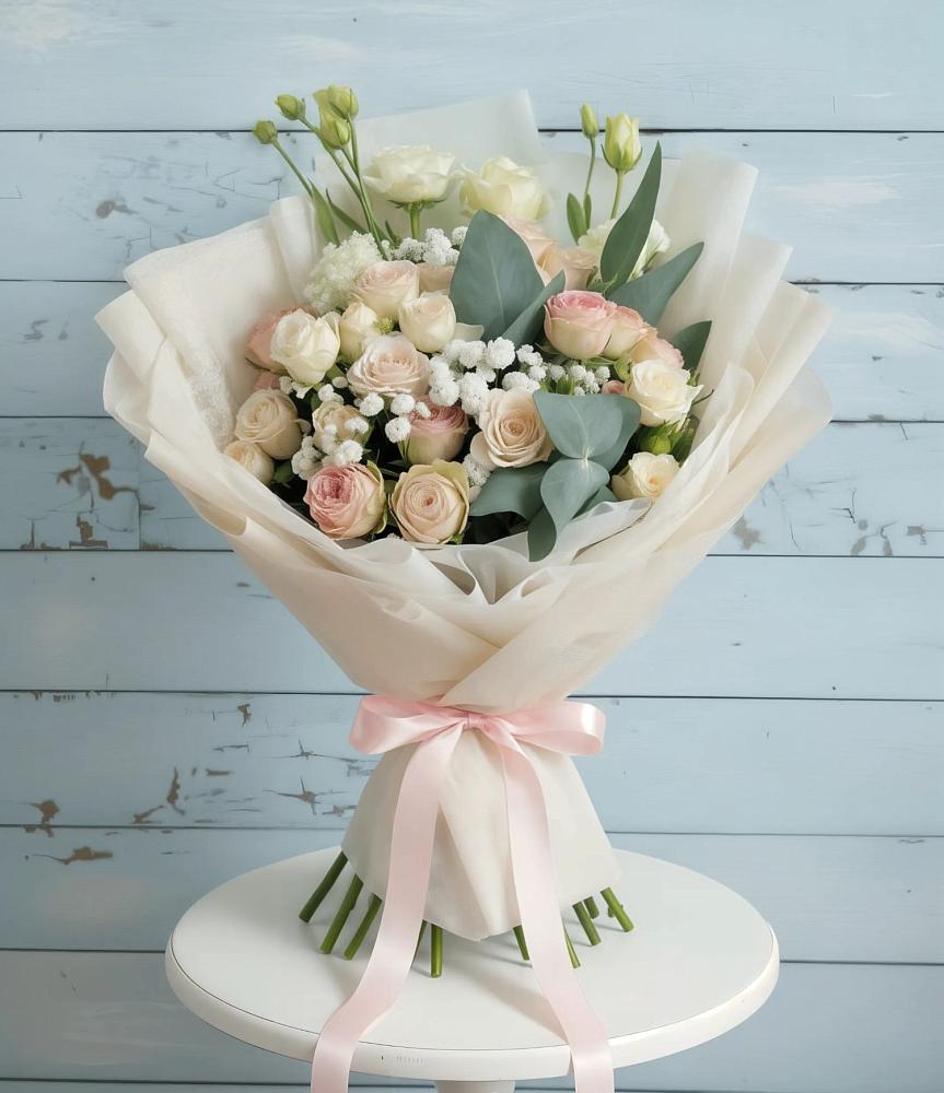 Букет цветов из: Розы и Лизиантусы в Колодкино