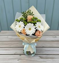 Букет цветов из:  Герберы, Розы и Хризантемы #REPLACE_PRED# Колодкино